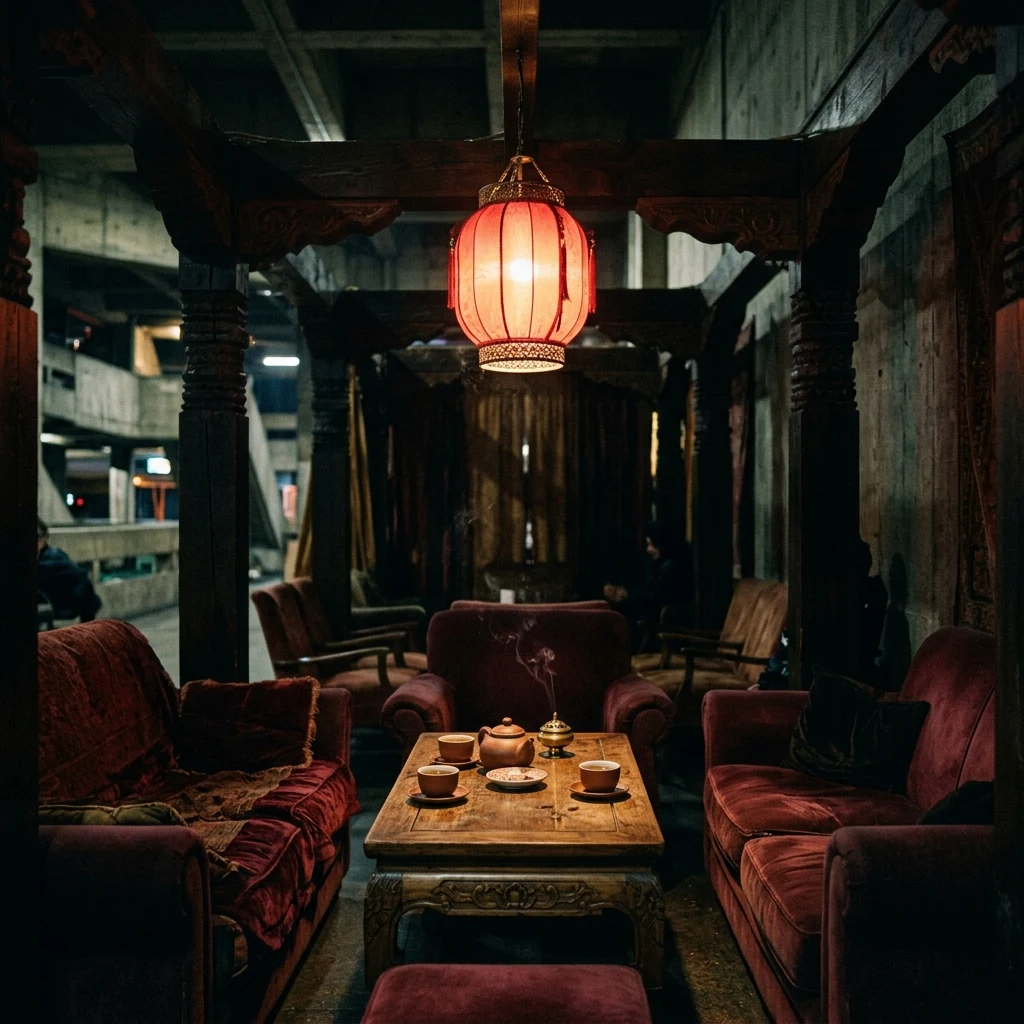 A late-night tea room hidden beneath a brutalist bus terminal in Chisinau