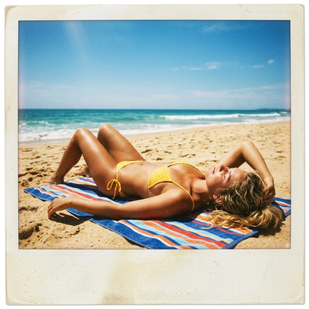 Relaxing on a sunny beach