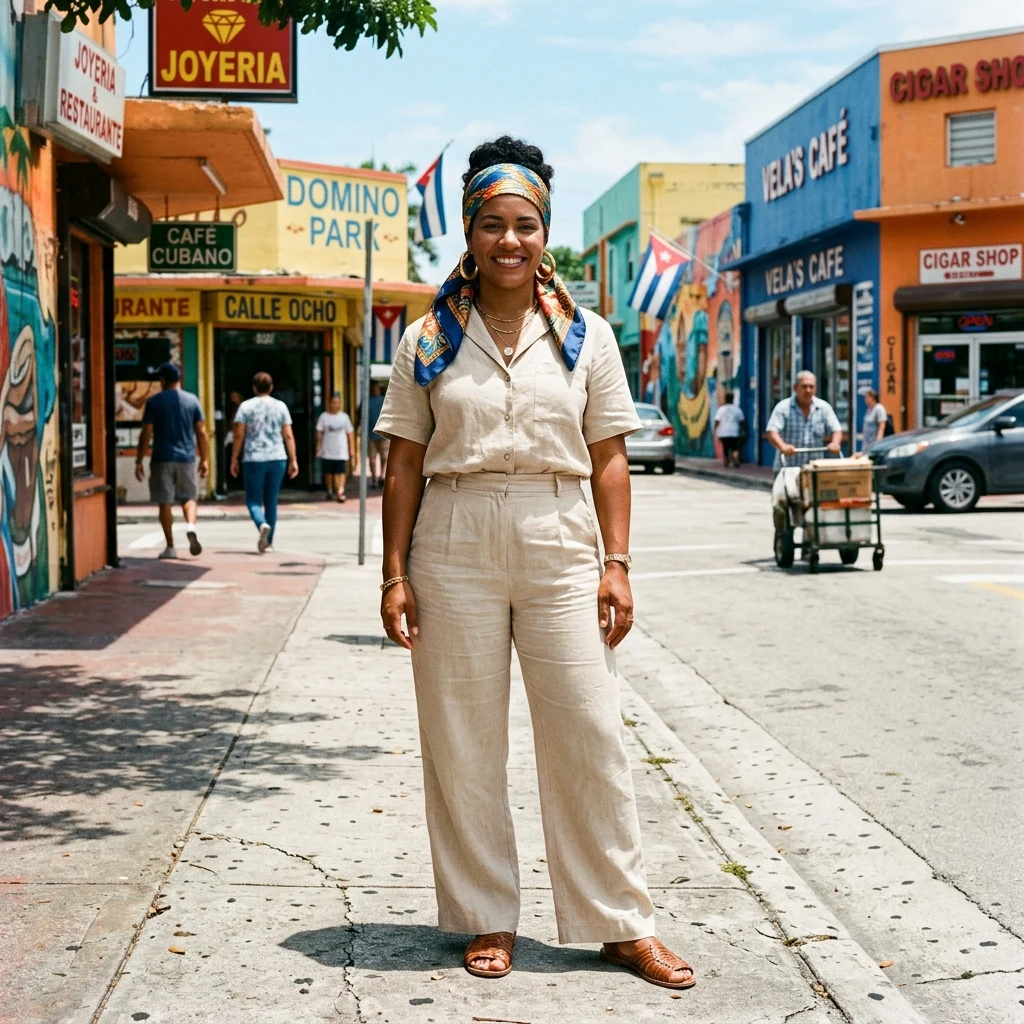 Stylish woman walking on a city sidewalk
