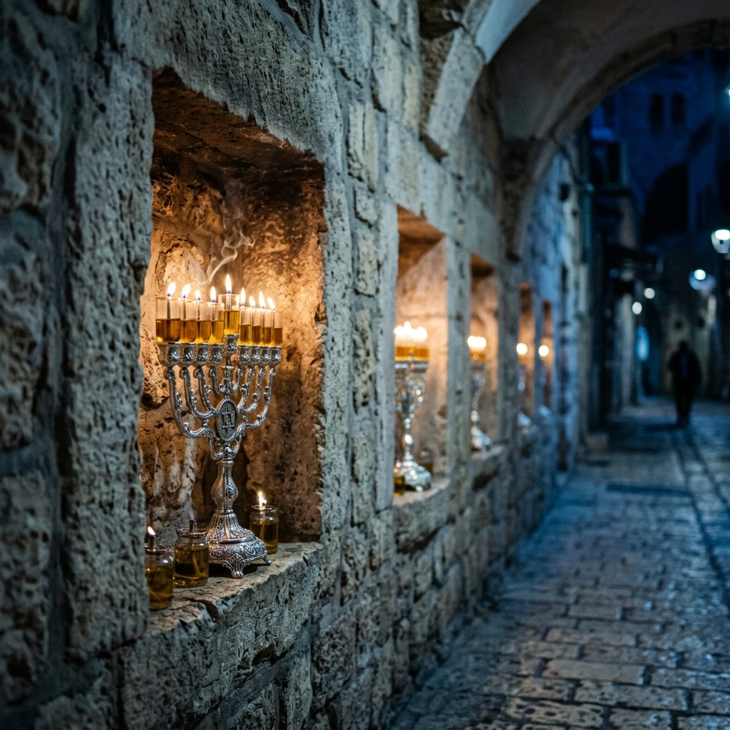 A traditional Hanukkah celebration in Jerusalem