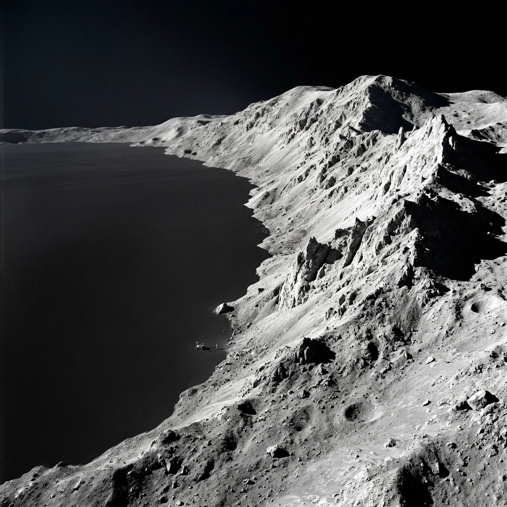 Rugged mountains on the lunar surface