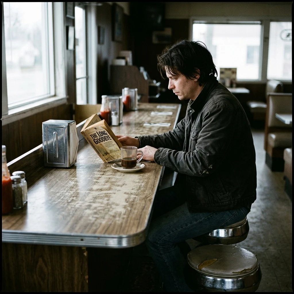 Quiet morning coffee at a vintage diner