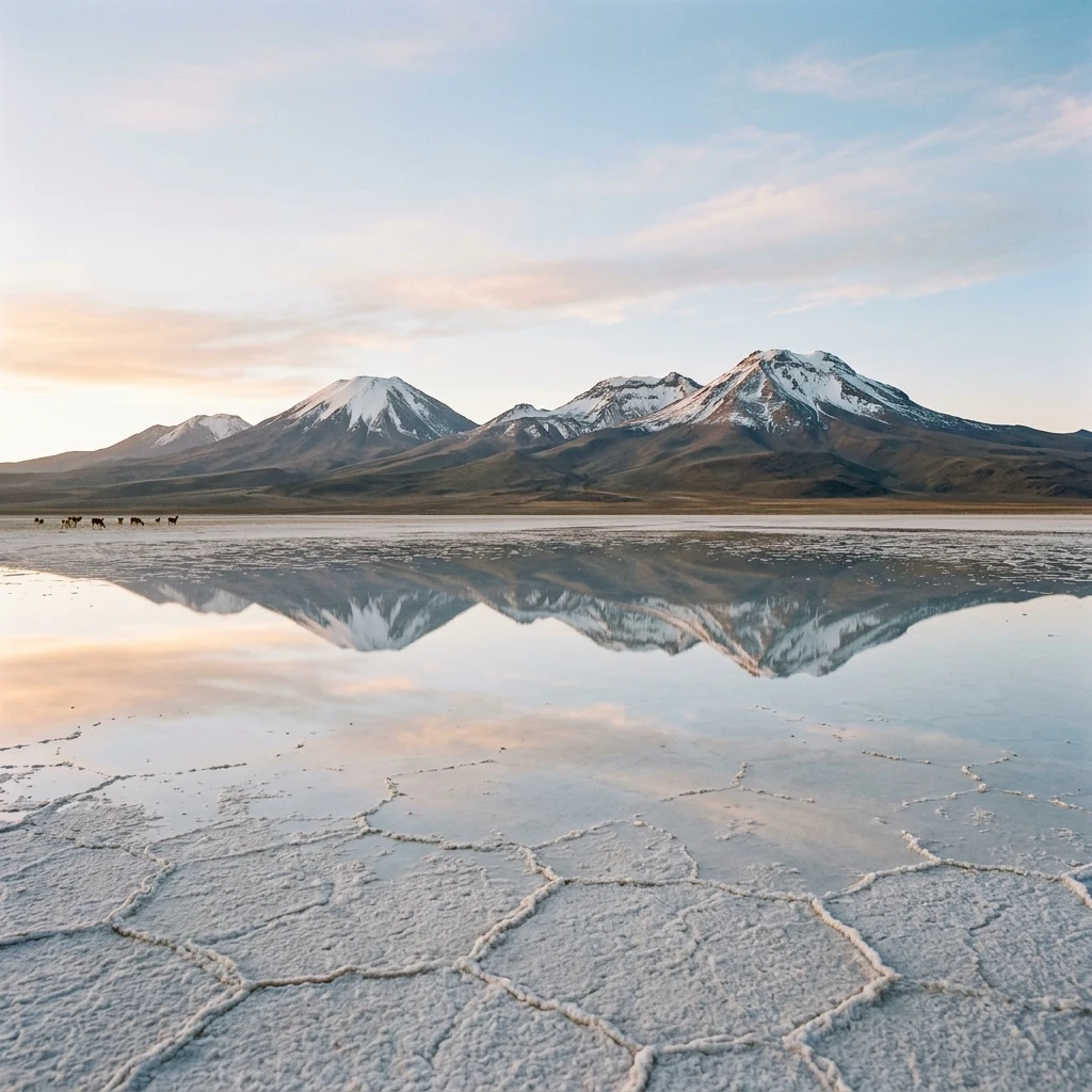 Panoramic photograph of the Andes at dawn