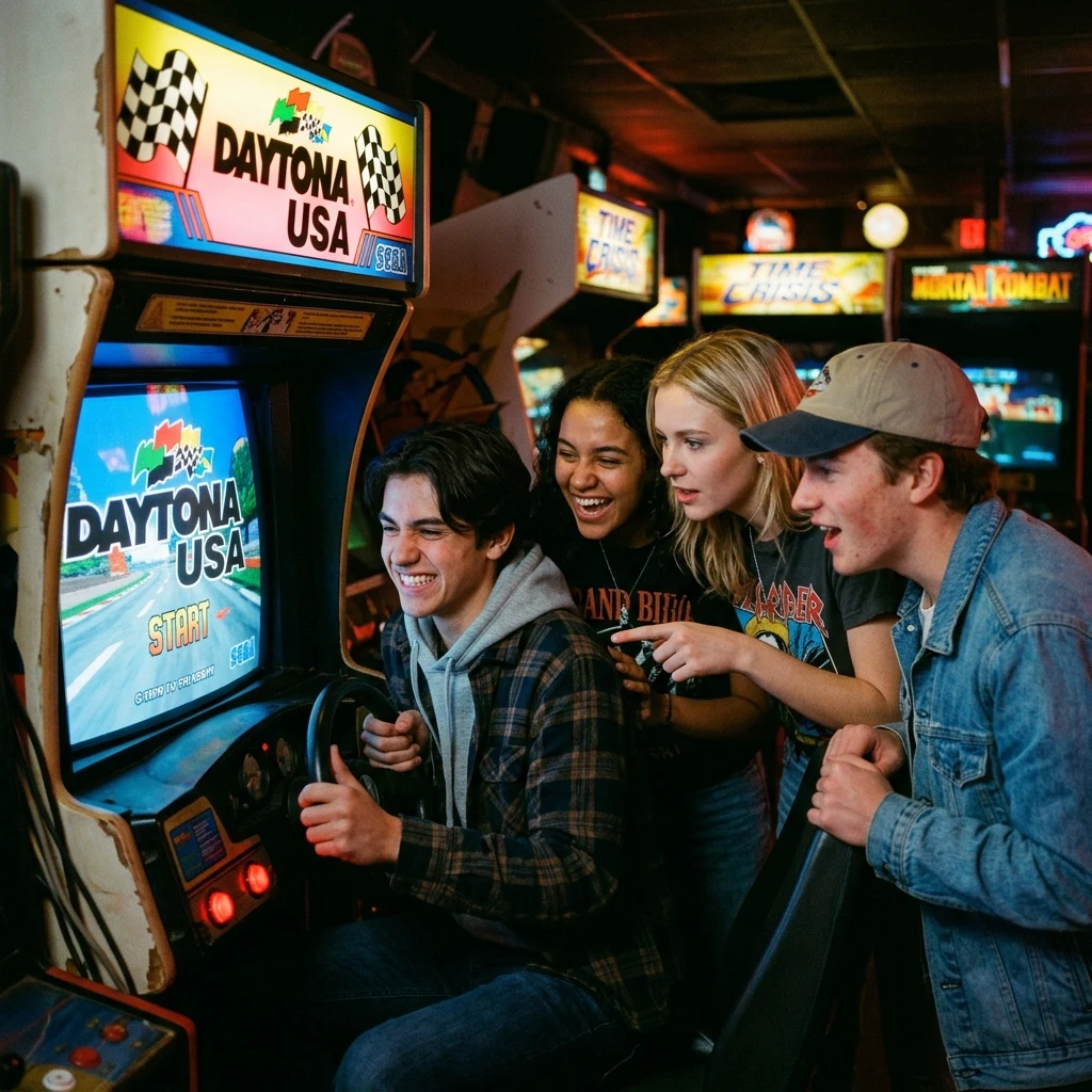 A 1990s basement amusement arcade