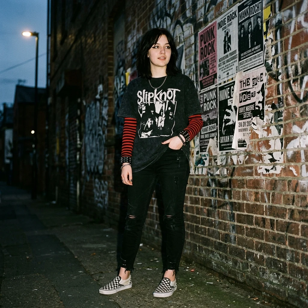 Casual style against a brick wall