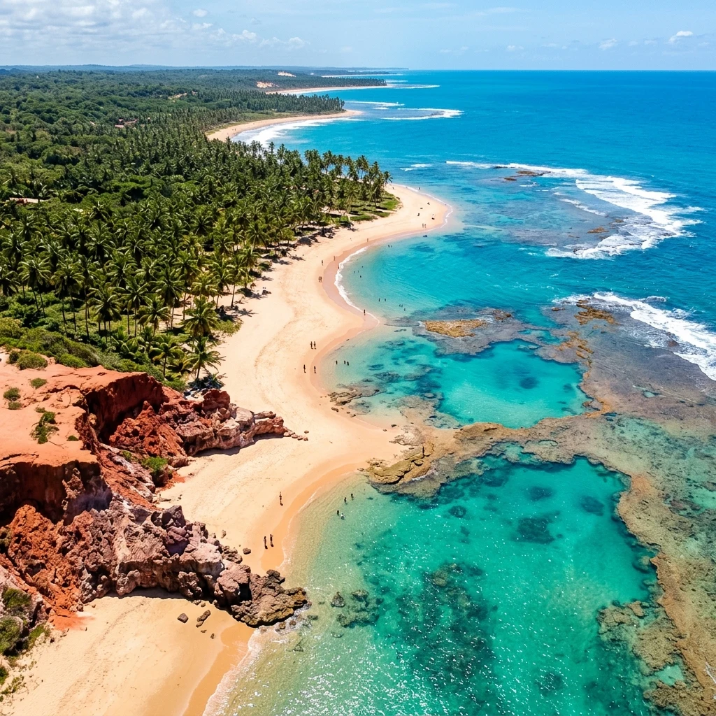 An aerial drone photograph of Praia do Espelho