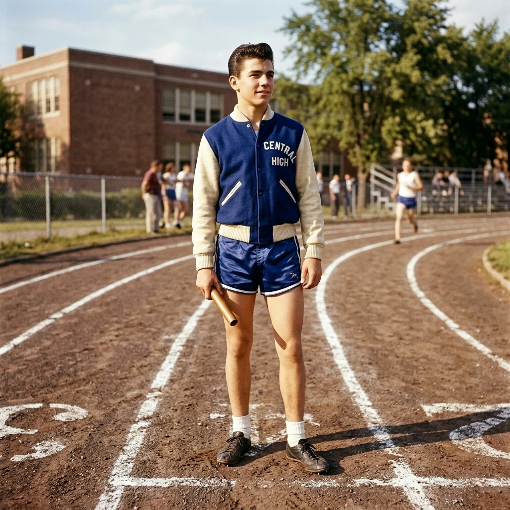 Student athlete on a sunny track