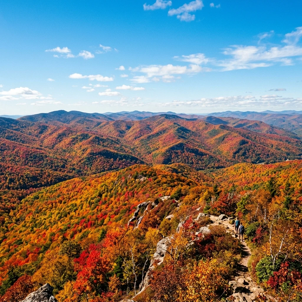 Autumn colors across the mountain range