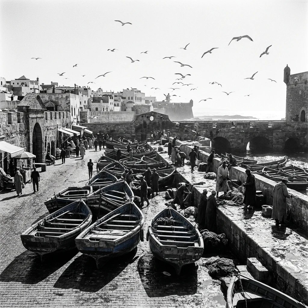 A coastal street in Essaouira
