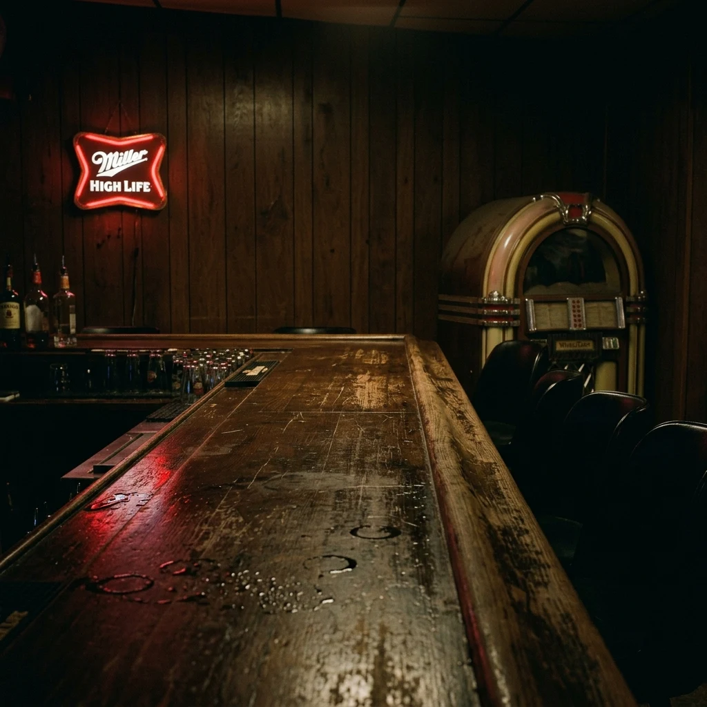 Quiet corner of a vintage neighborhood tavern