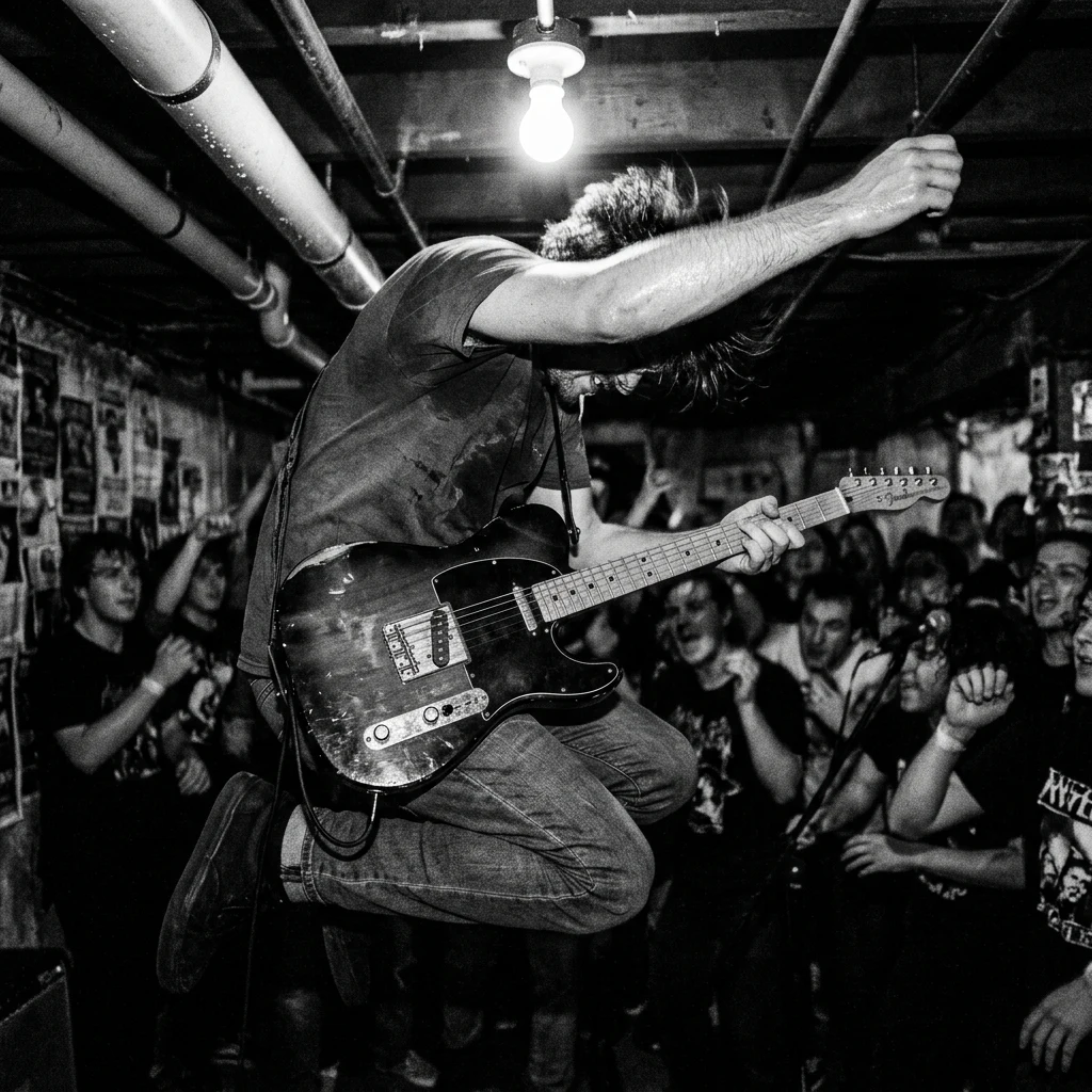 A DIY basement show shot on pushed black and white