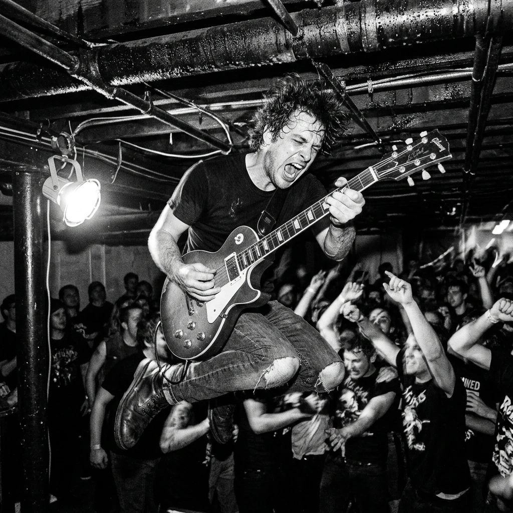 A DIY basement show shot on pushed black and white