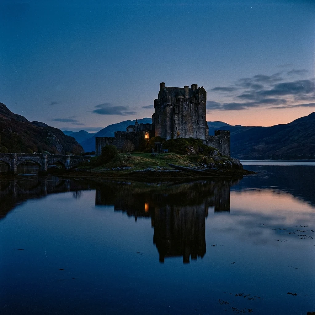 Ancient stone castle on a quiet island