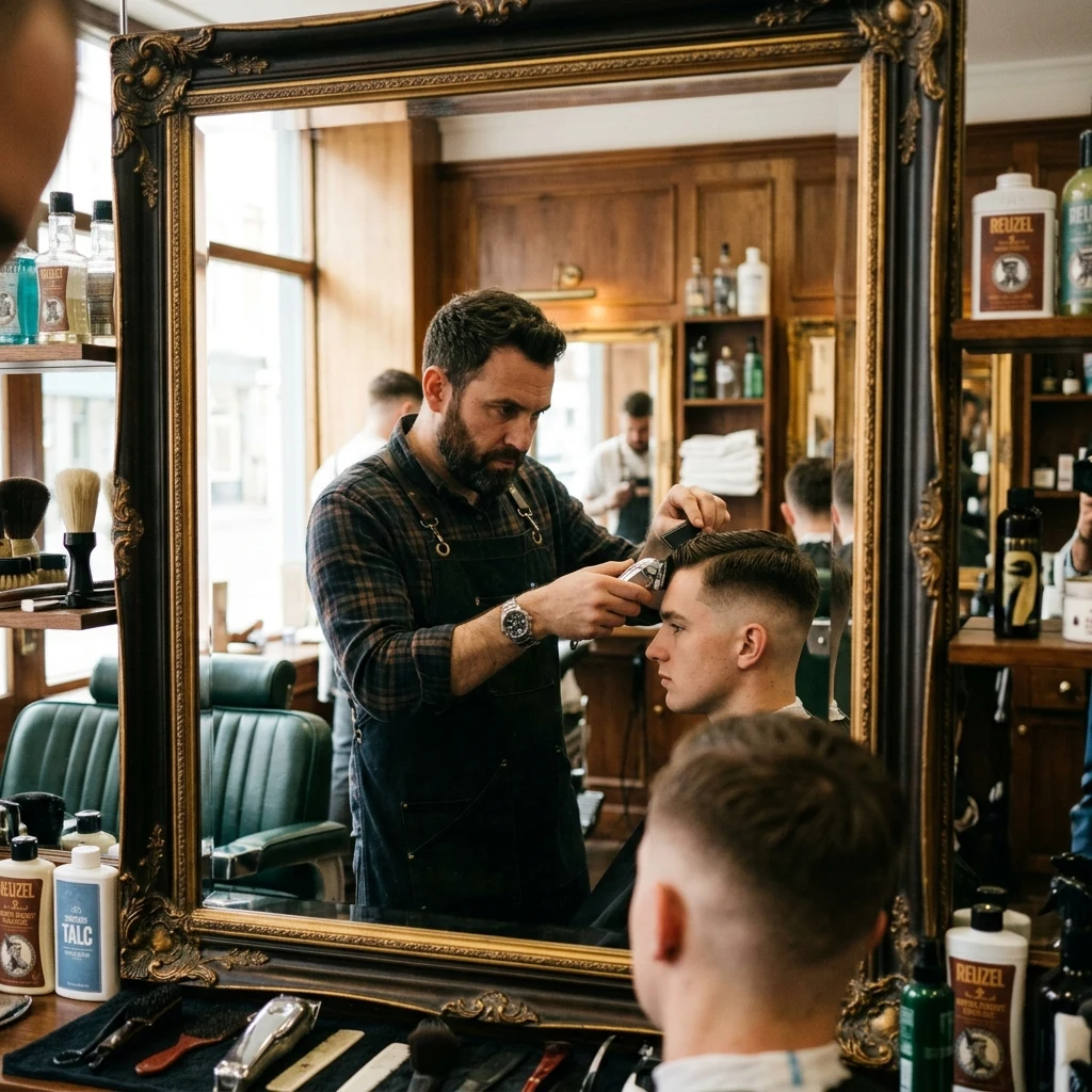 Barber working in a traditional shop