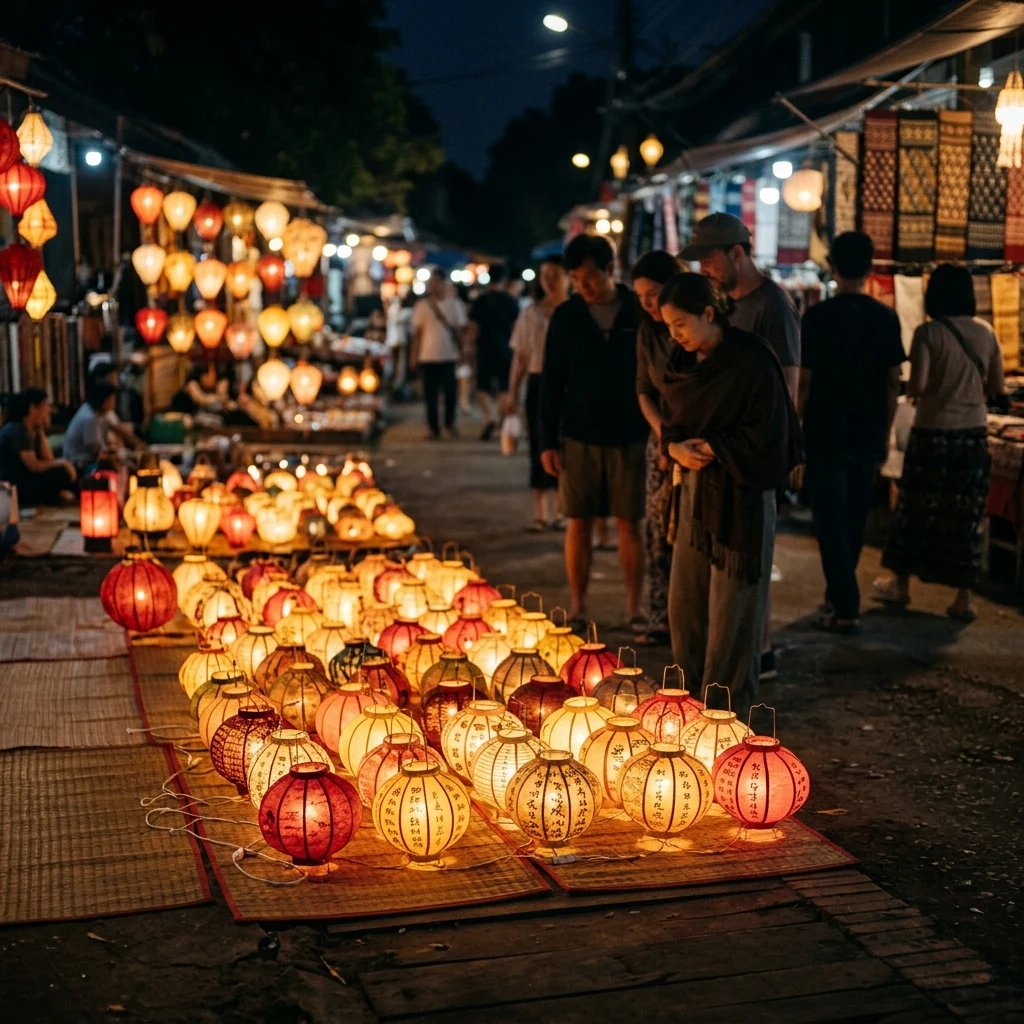 A night night market in Luang Prabang