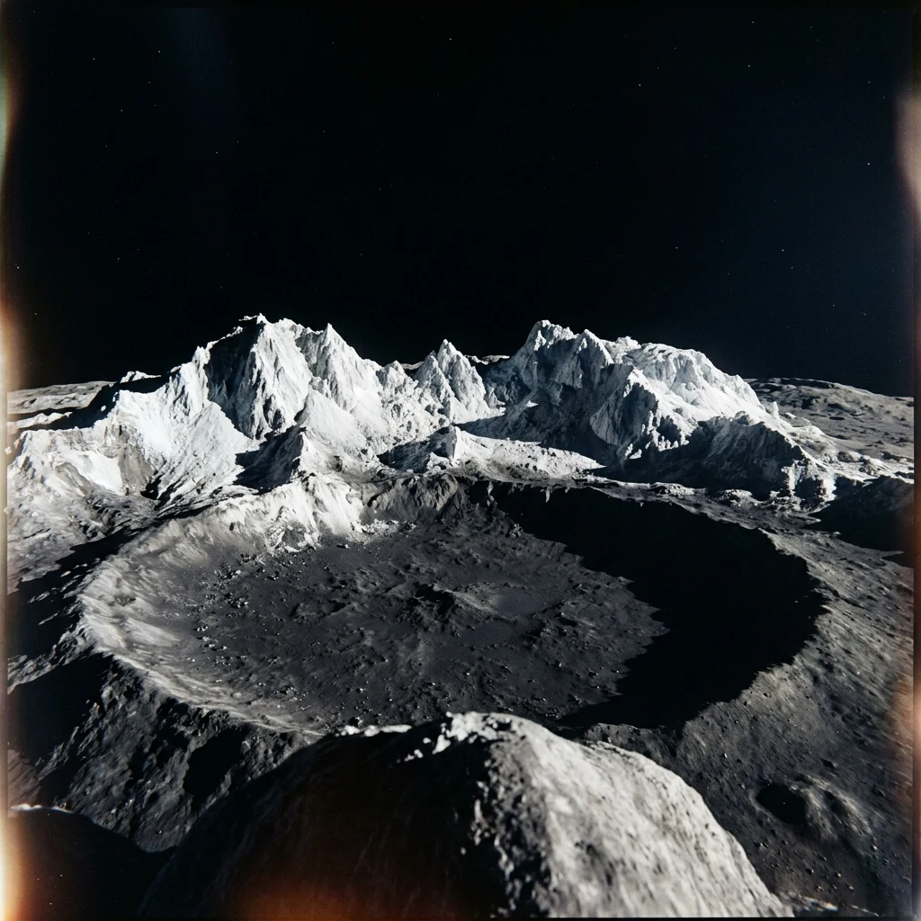 National Geographic style panoramic render of Astraea Ridge on Ceres