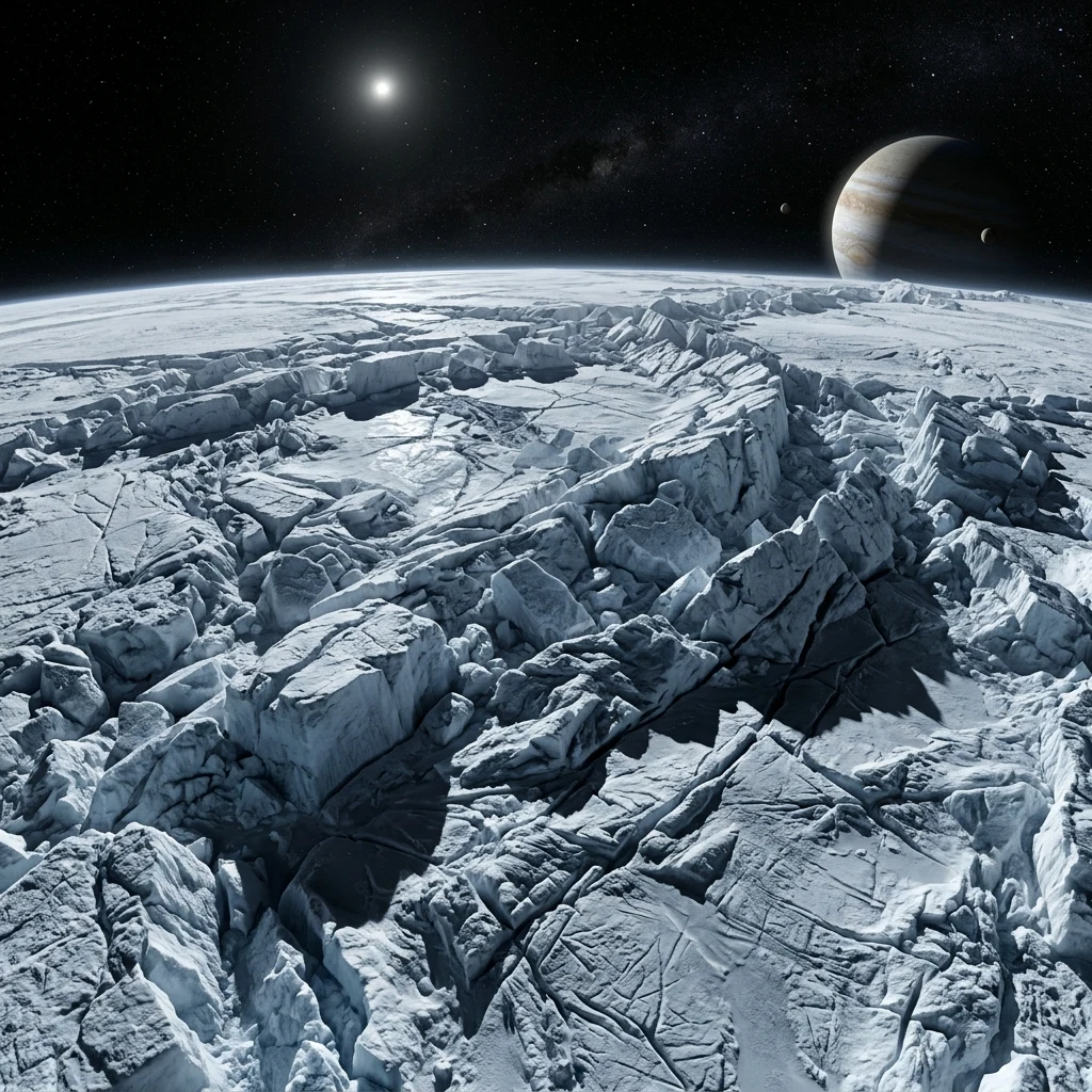 An orbital pass over Boreas Montes on Europa