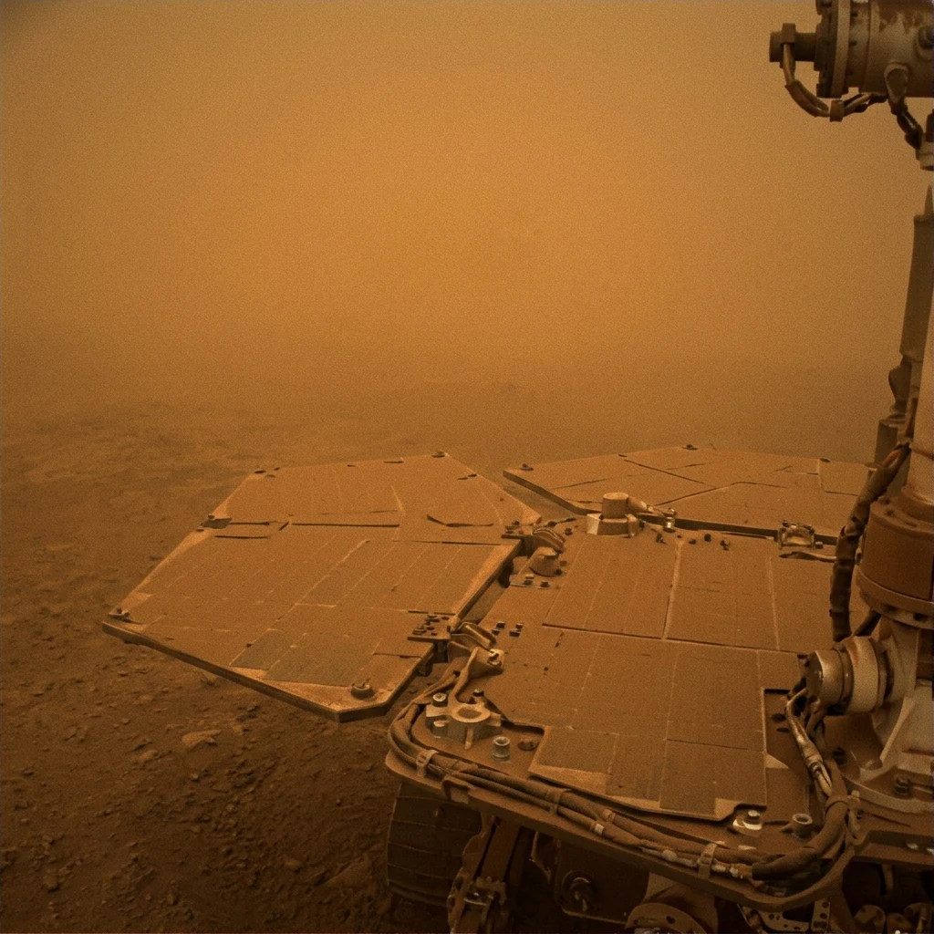 A Martian global dust storm from a rover camera