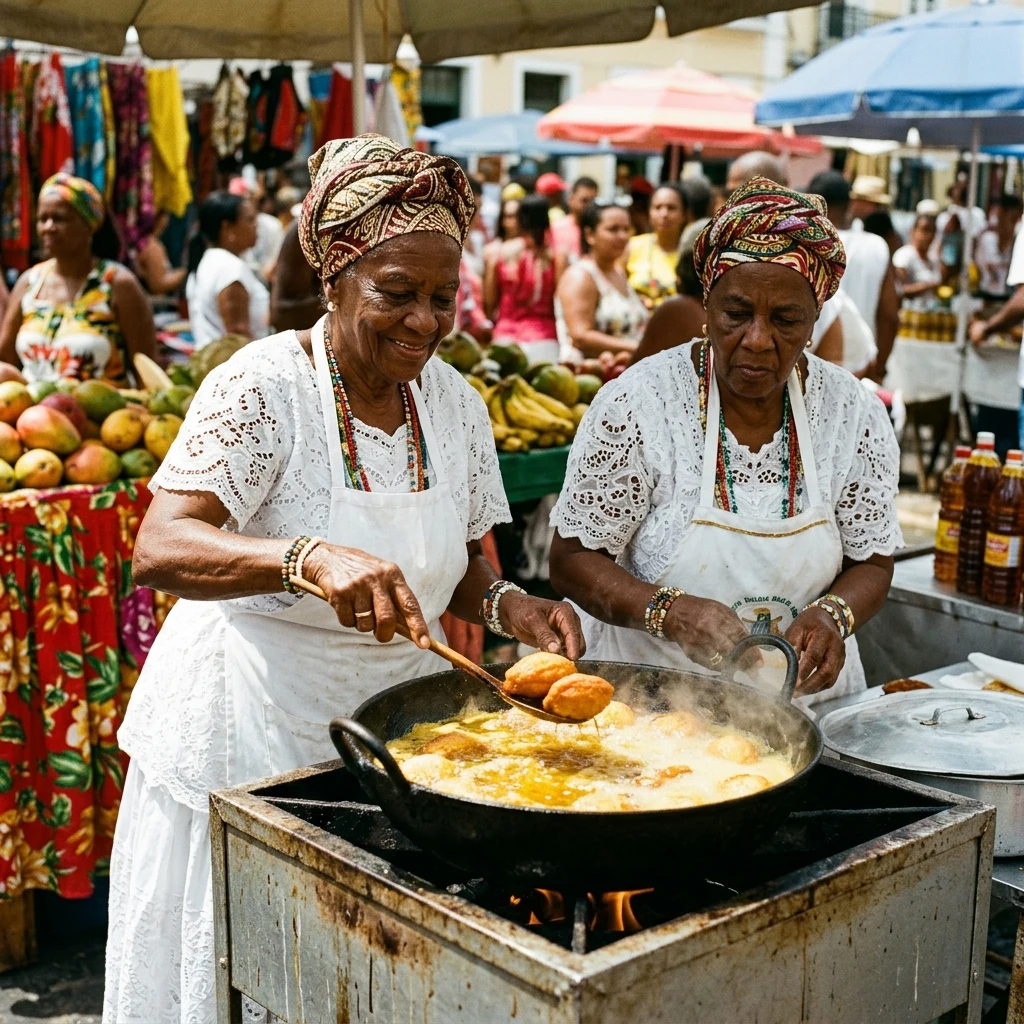 A vibrant street market in Salvador da Bahia