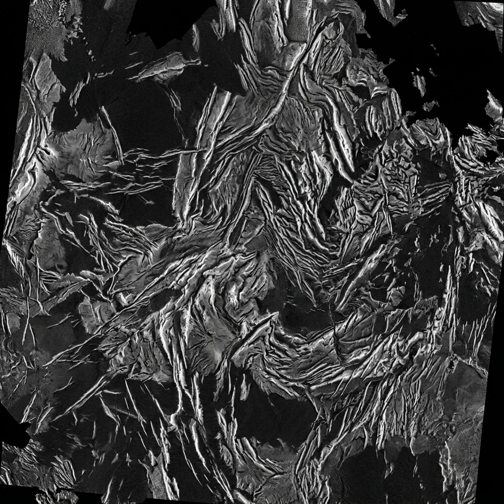 A high-resolution radar elevation map of Freyja Montes in the northern hemisphere of Venus