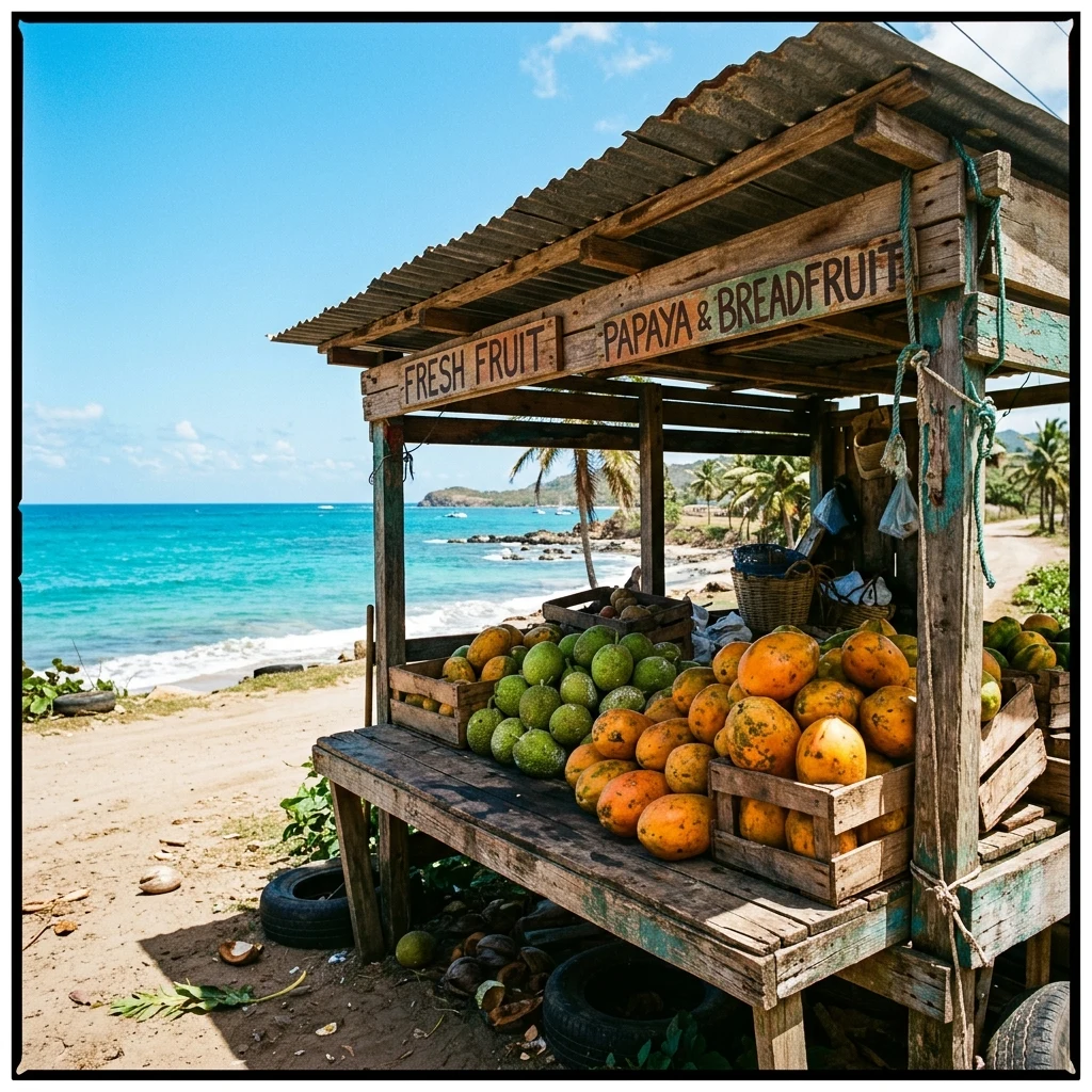 A roadside fruit stall in Jamaica