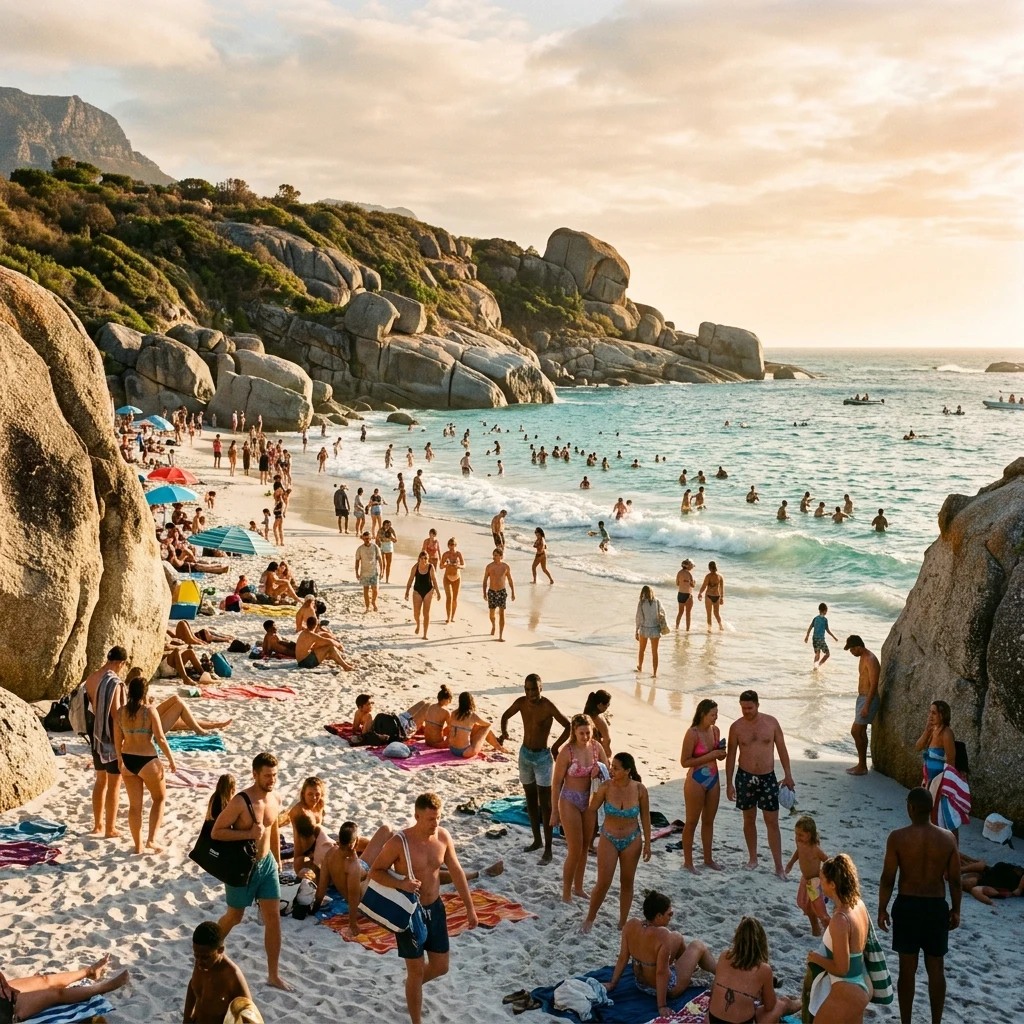 A vibrant afternoon at Clifton 4th Beach in Cape Town