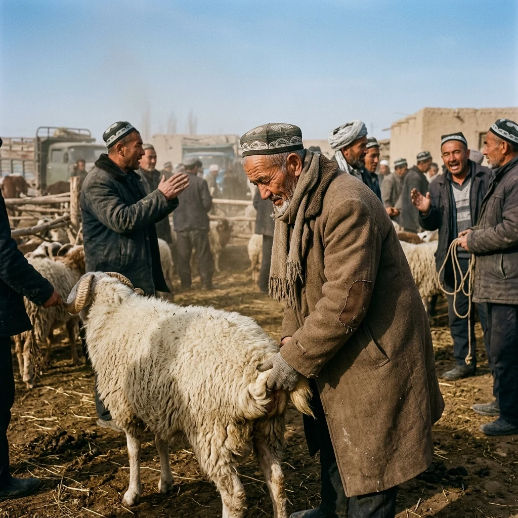 A livestock market in Kashgar on Sunday