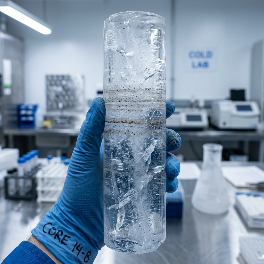 Ancient dust layers inside a glacial ice core