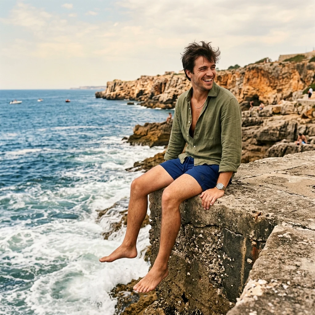 Relaxed summer day by the ocean
