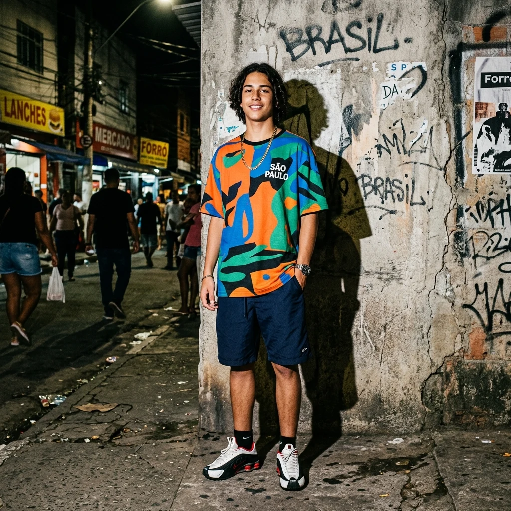 Young person standing by a concrete wall