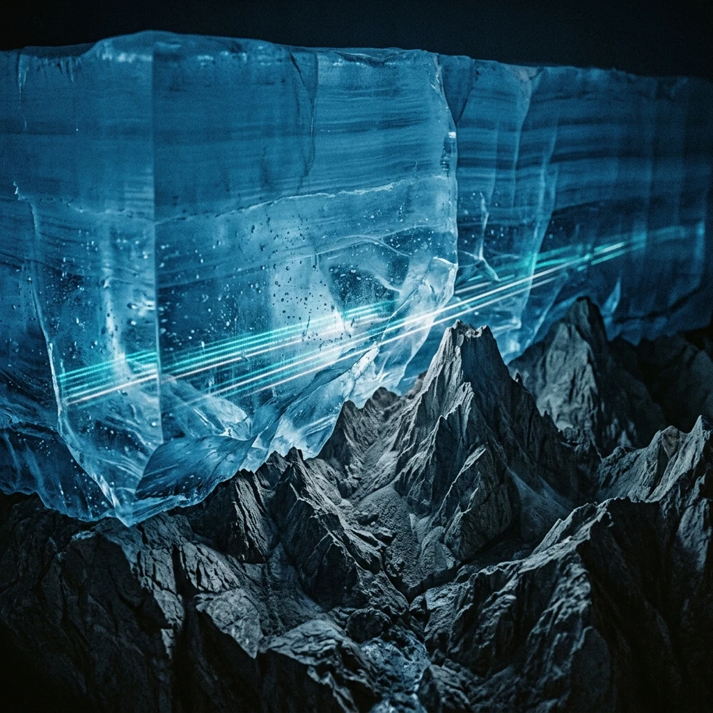 A technical scientific cross-section illustration concept