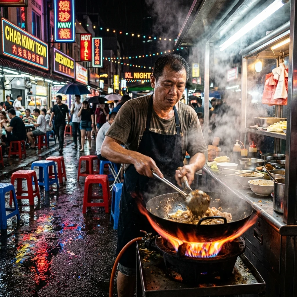 A lively night market in Penang
