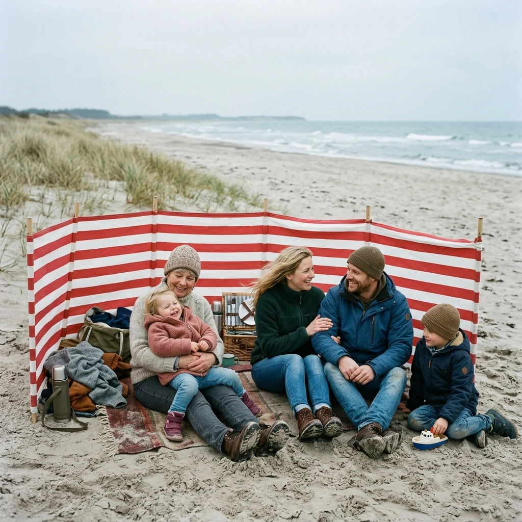 A family beach day at a Baltic resort