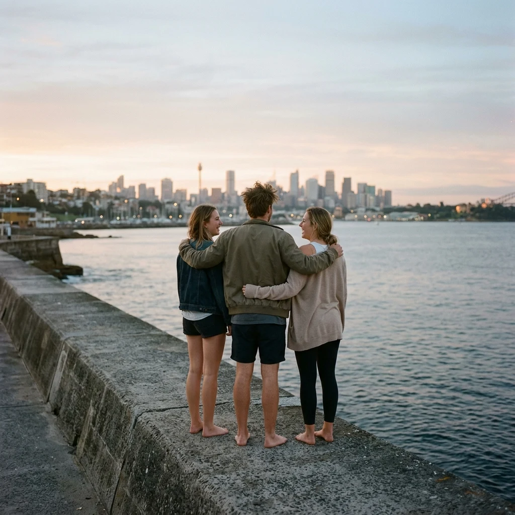 Sunrise on a seawall after an all-nighter