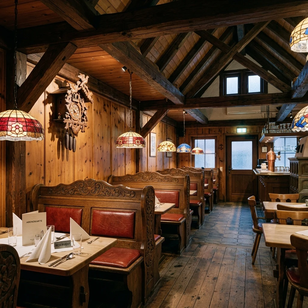 An empty classic German-style supper club