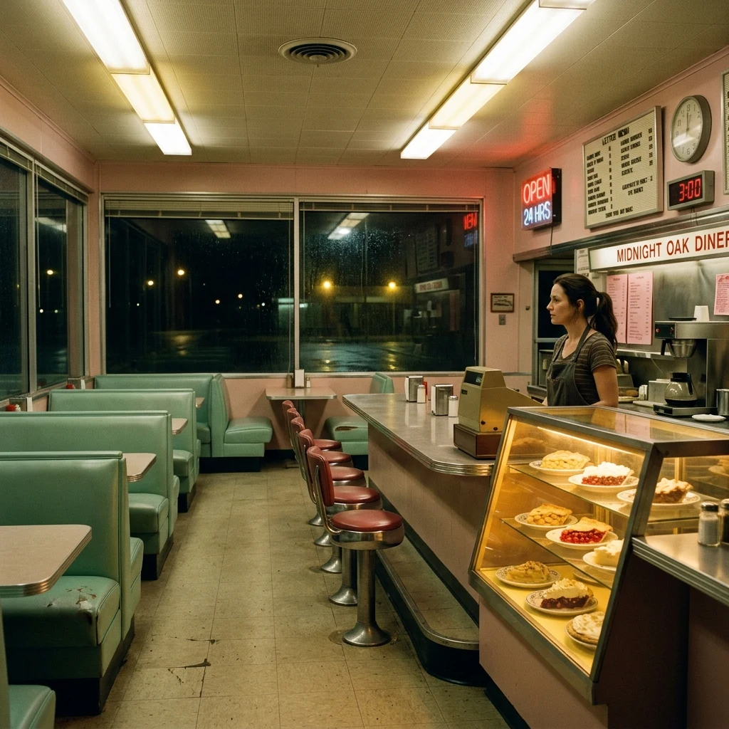 Empty diner during the early morning
