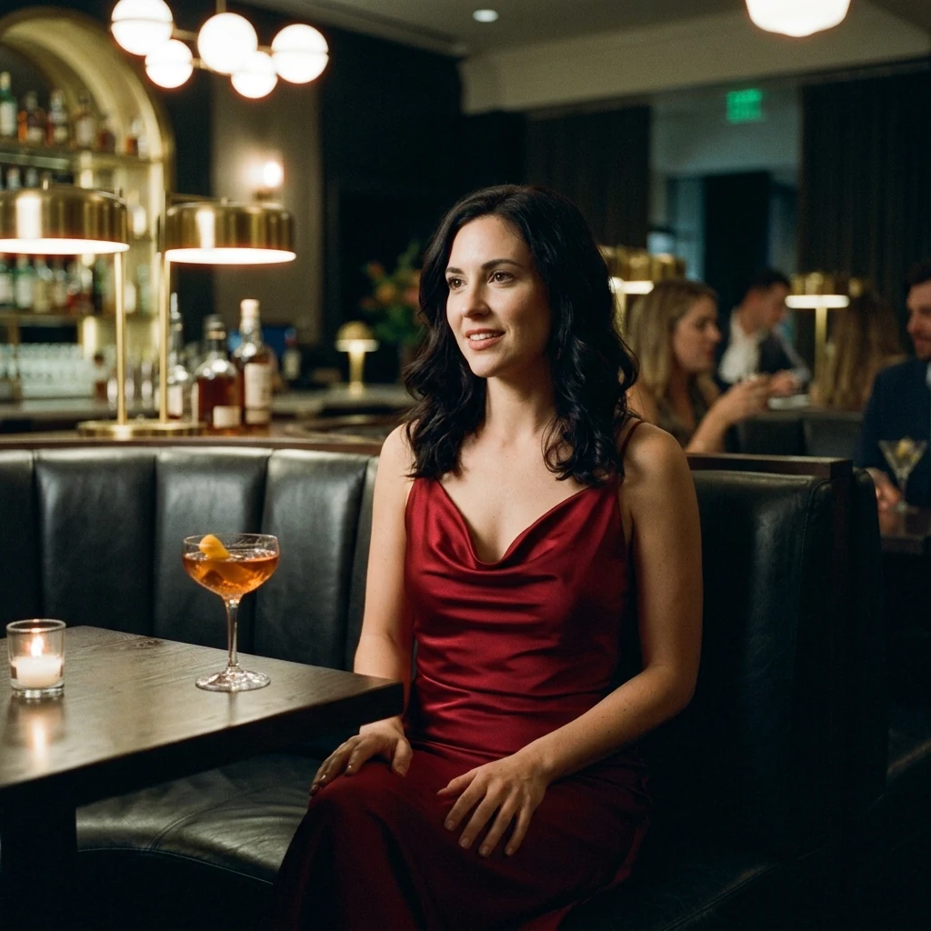 Elegant evening at a quiet hotel bar