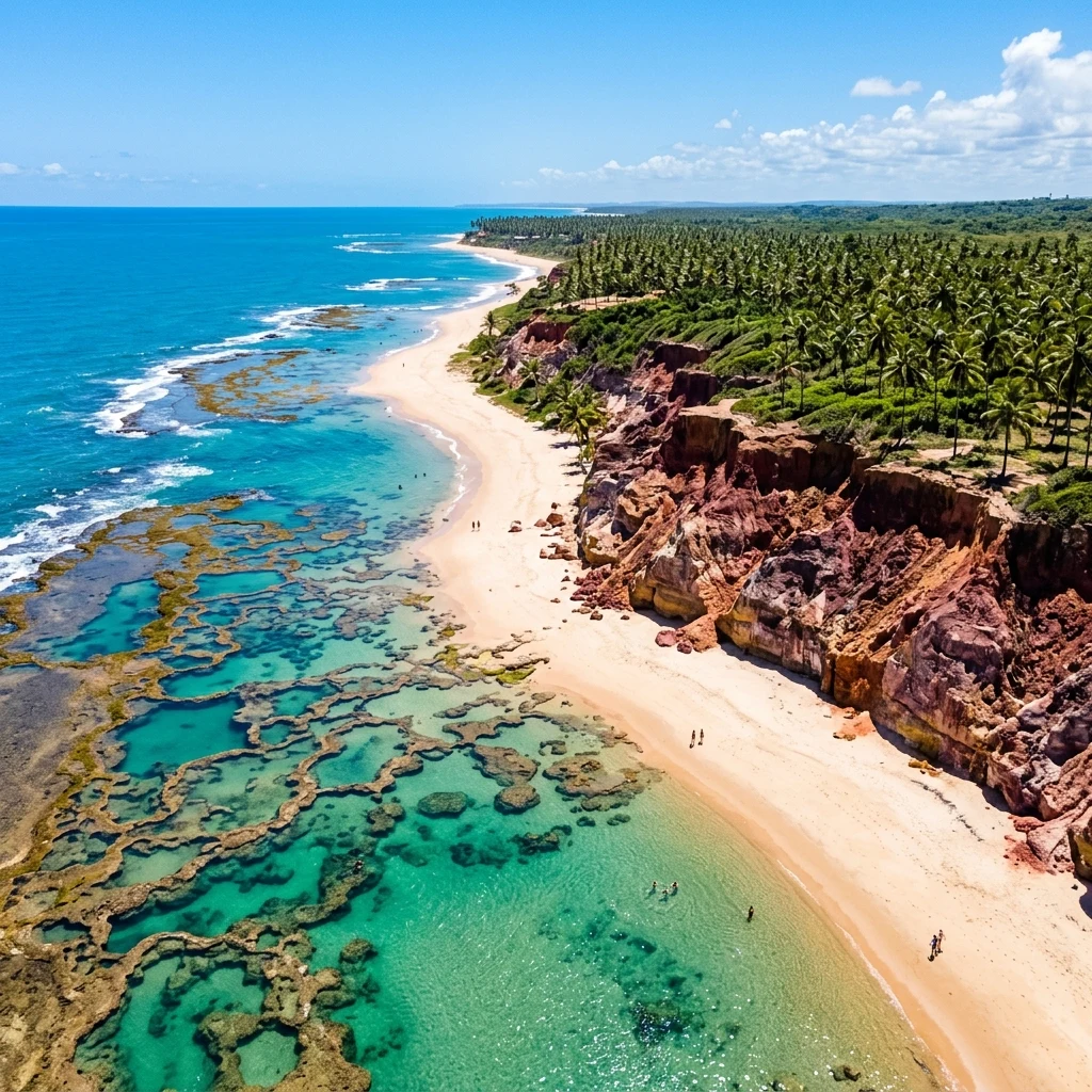 An aerial drone photograph of Praia do Espelho
