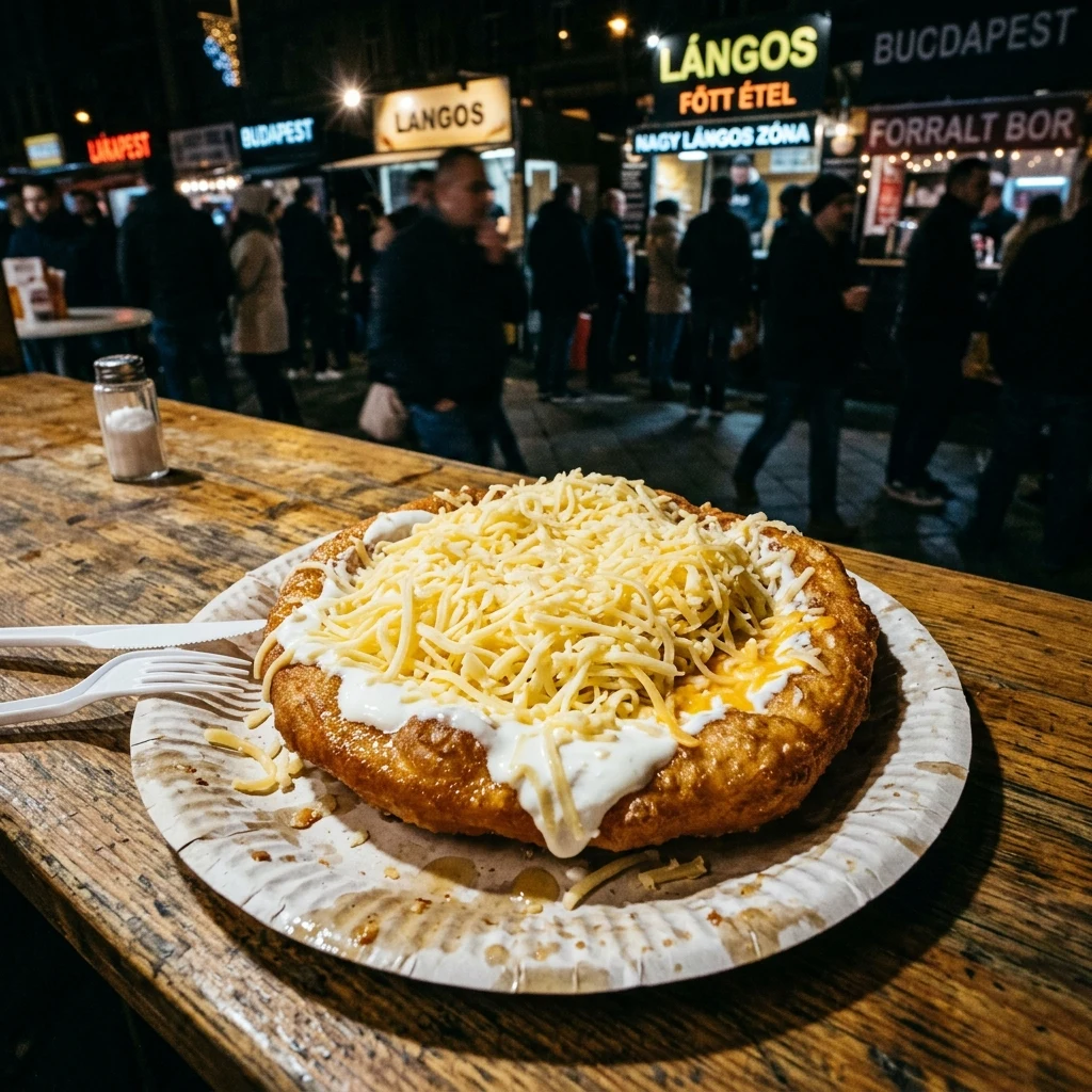 Cheesy fried dough at a night market