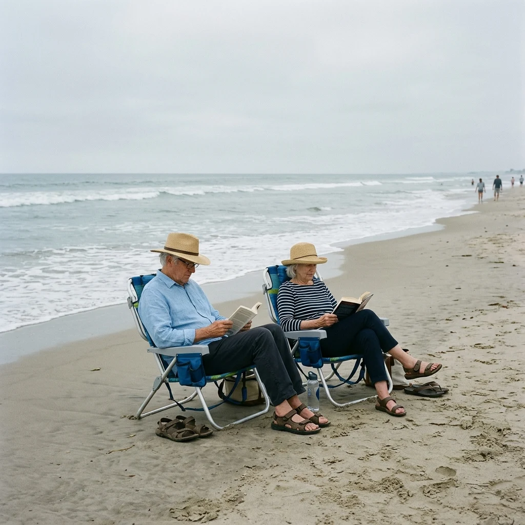 Quiet afternoon reading on the beach