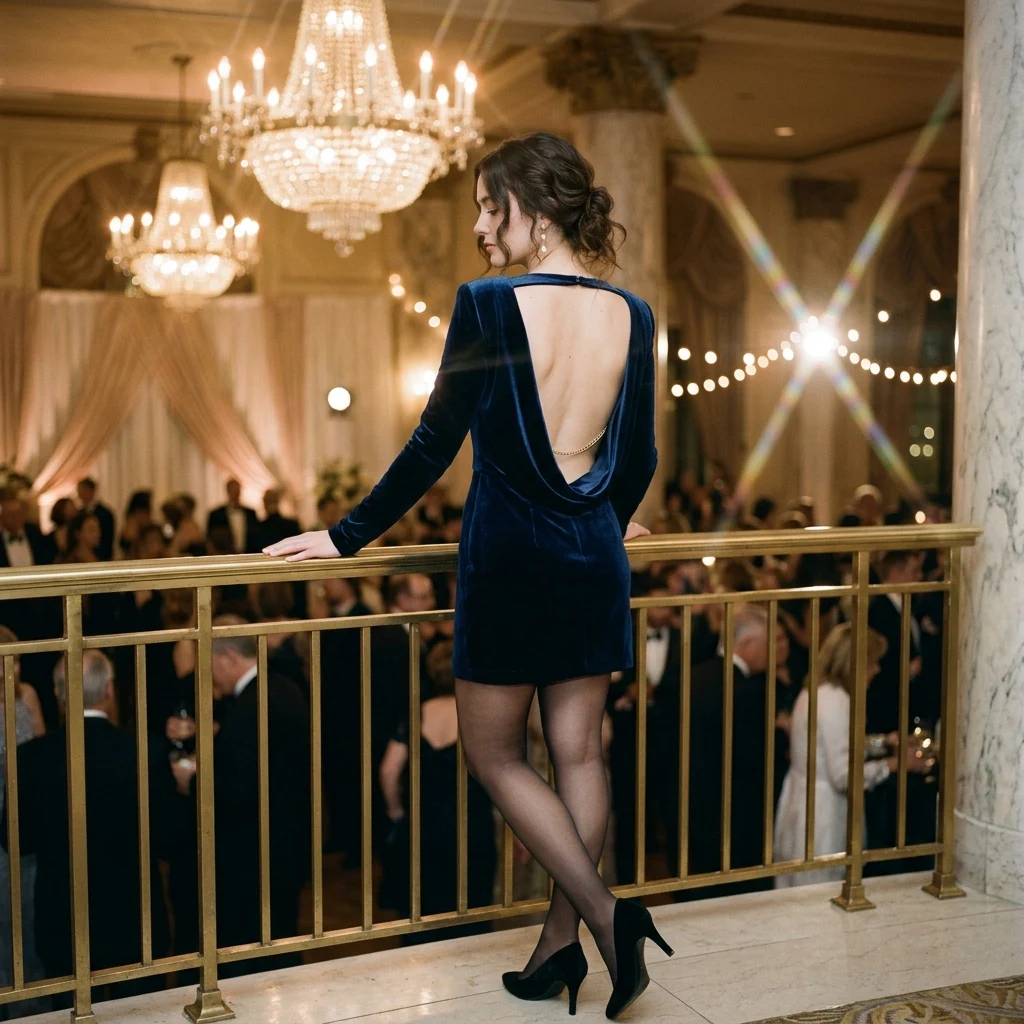 Elegant evening attire at a gala event