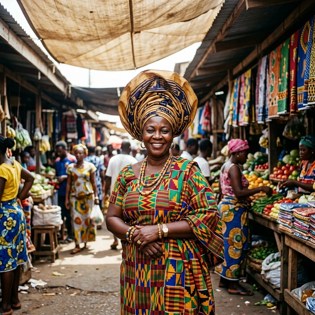 Vibrant market day in a bustling city