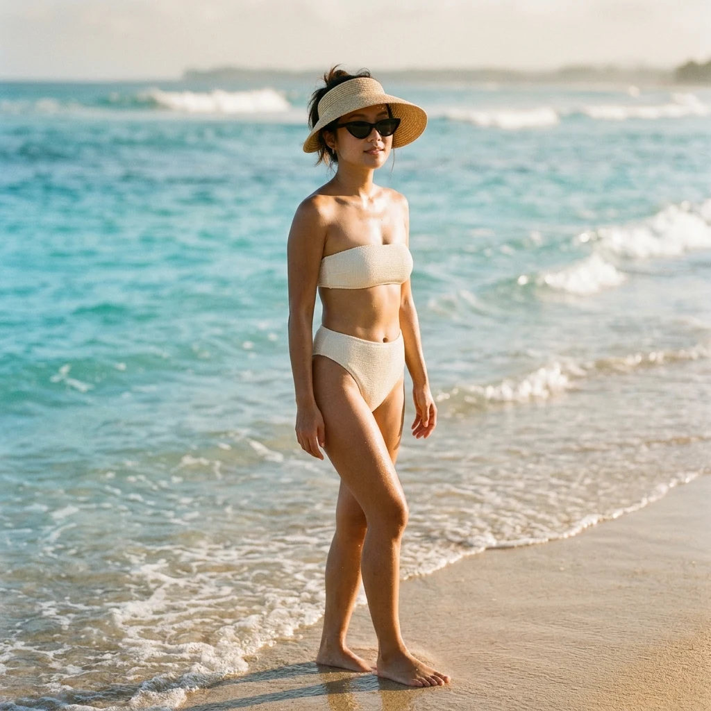 Person relaxing on a sunny beach