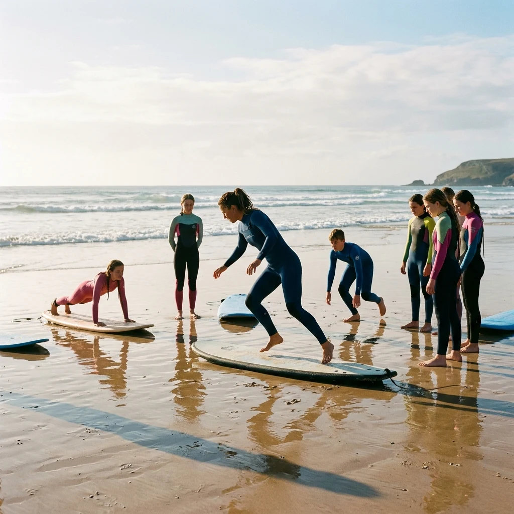 Surf lesson on the beach