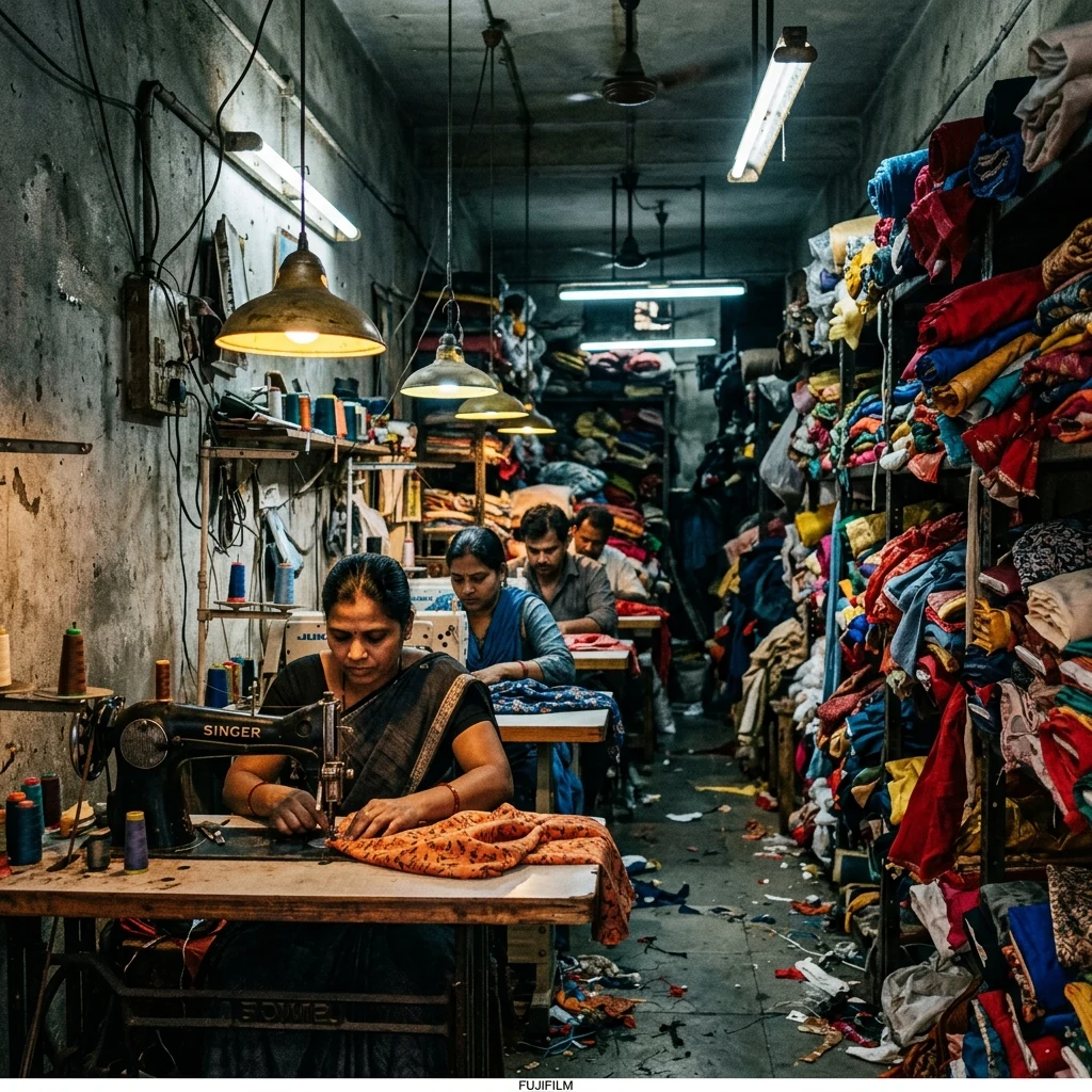 A cottage industry textile workshop inside the Walled City