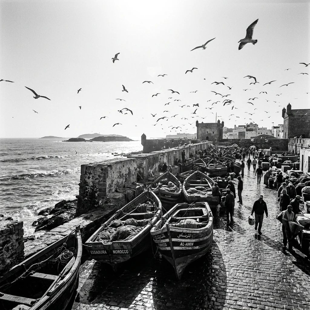 A coastal street in Essaouira