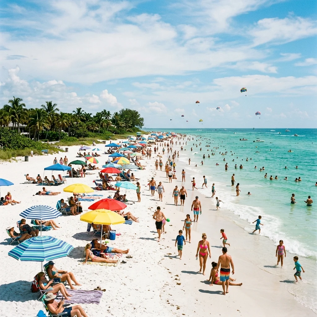 A crowded afternoon at Clearwater Beach