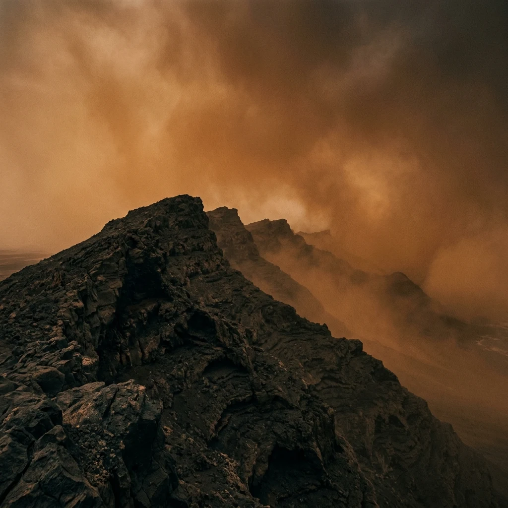 A calima blowing off the Sahara across the Canary Islands