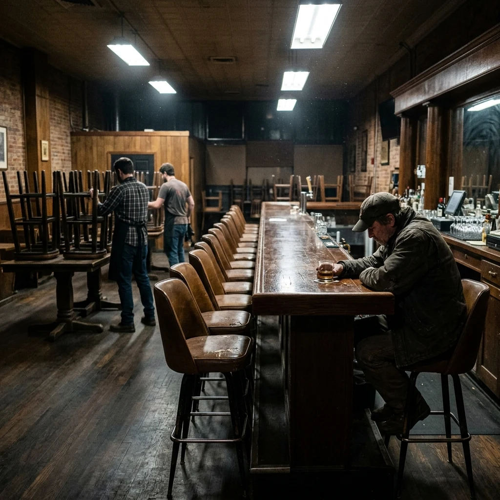 Last call in an empty bar