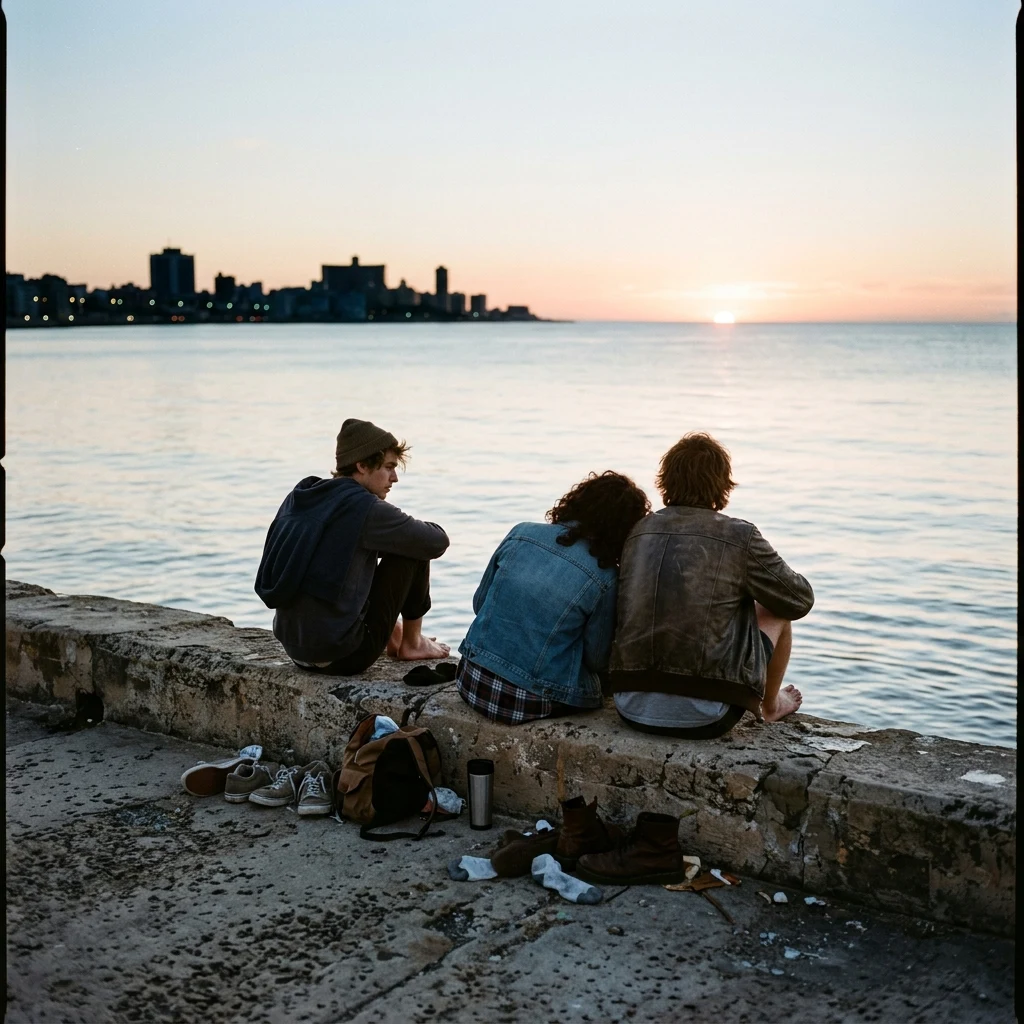 Sunrise on a seawall after an all-nighter